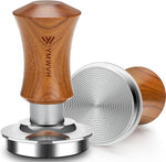 Load image into Gallery viewer, V5 Espresso Tamper, 53.3MM 2 Spring-Loaded Calibrated Tamper with Stainless Steel Ripple Base, Walnut Wooden-Handle Tamper Compatible with Breville 54mm Portafilter