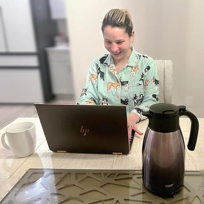 GiNT 1.9L / 64Oz Thermal Coffee Carafe, Insulated Stainless Steel Coffee Carafes for Keeping Hot/Double Walled Vacuum Thermal Carafe (Purple)