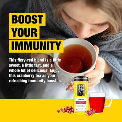 Tiesta Tea - Fireberry Cranberry Hibiscus Loose Leaf Tea, Caffeine-Free, Herbal Blend with Hibiscus, Cranberry, Currants, and Rooibos, Hot or Iced, Refillable Tin, Makes Up to 50 Cups, 5 Ounce