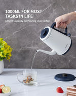Load image into Gallery viewer, DmofwHi Gooseneck Electric Kettle(1.0L),1000W Electric Tea Kettle of 304 Stainless Steel,Auto Shut off,Coffee Kettle for Pour Over and Tea -White