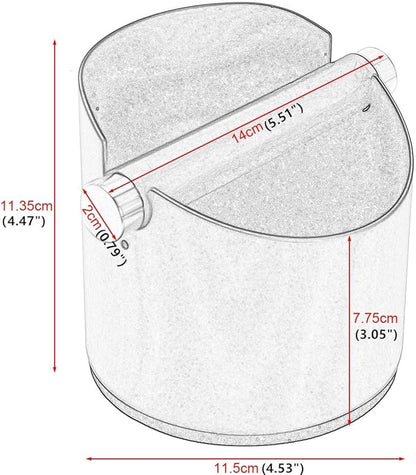 Espresso Knock Box, Stainless Steel Coffee Grounds Knock Box, With Removable Knock Bar and Non-Slip Rubber Base (Black)
