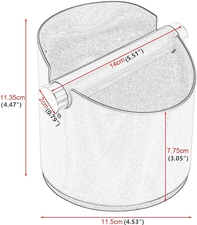 Espresso Knock Box, Stainless Steel Coffee Grounds Knock Box, With Removable Knock Bar and Non-Slip Rubber Base (Black)