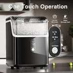 Load image into Gallery viewer, Antarctic Star Nugget Ice Makers Countertop, Pebble Ice Machine with Chewable Pellet Ice, 34Lbs/24H, Self-Cleaning, Sonic Ice, One-Click Operation, for Kitchen,Office Stainless Steel Black
