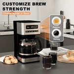 Load image into Gallery viewer, 12-Cup Programmable Coffee Maker, Regular &amp; Strong Brew Drip Coffee Machine, 1-4 Cup and Ice Coffee Setting, 24H Timer, Auto Shut-Off, Keep Warm, Pause &amp; Serve