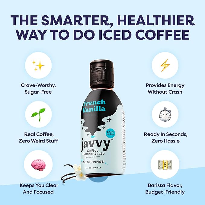 Coffee Concentrate - Cold Brew Coffee, Perfect for Hot or Iced Instant Coffees, Hot Drinks, Cold Brew Concentrate, 35 Servings - French Vanilla