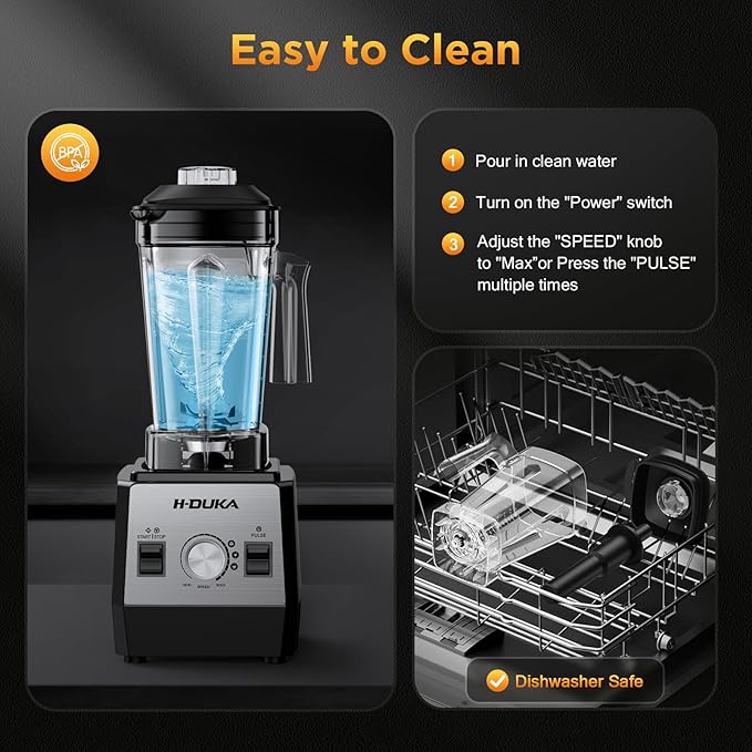 Blender for Smoothies 64 oz Capacity Countertop Blenders for Kitchen Powerful Smoothie Blender with BPA Free Container, Ice Crushing, Frozen Drinks, Puree, Protein Shakes,Dishwasher Safe