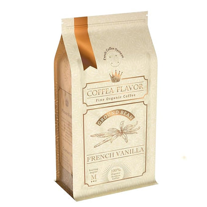 Flavored Ground Coffee – French Vanilla, 100% Arabica, Single Origin, Medium Roast, USDA Organic, Naturally mint Flavored – by Coffea Flavor