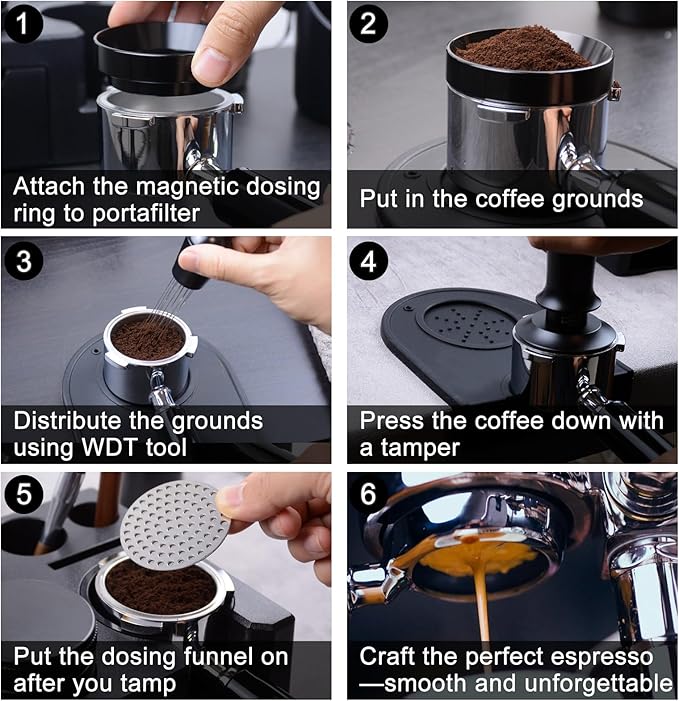 Espresso Accessories Kit 51mm, Coffee Tamper Set with Espresso Tamper, WDT Tool, Espresso Tamper Mat, Espresso Dosing Funnel, Puck Screen, Espresso Tools for 51mm Coffee Machine Accessories