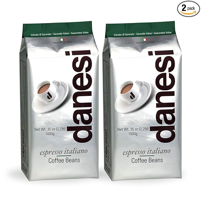 Danesi Caffe Italian Whole Coffee Beans - Espresso Coffee Beans and Medium Roast Whole Bean - Perfect for Espresso Machines, French Press, and Home Brewing - Emerald (4.5 lb)