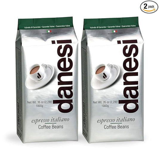 Danesi Caffe Italian Whole Coffee Beans - Espresso Coffee Beans and Medium Roast Whole Bean - Perfect for Espresso Machines, French Press, and Home Brewing - Emerald (4.5 lb)