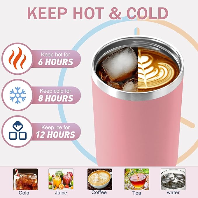 Personalized 40 Oz Tumbler with Handle and Straw, Custom Cup with Name & Birth Flower, Stainless Steel Travel Coffee Tumbler,Personalized Christmas Birthday Gifts for Women, Teen Girls