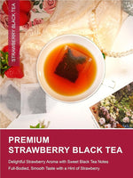 Load image into Gallery viewer, TeeLux Strawberry Black Tea Bags, Blend Premium Black Tea with Natural Strawberry Flavor, Full-bodied &amp; Robust Taste, 100 Count
