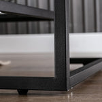 Load image into Gallery viewer, Metal Glass Coffee Table, Black Accent Modern Tempered Glass Side Table, Additional Storage Shelf, for Living Room Home Classy Furniture Office Decor