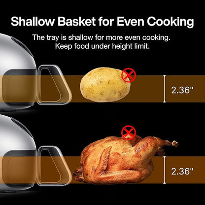 Dome 2 Air Fryer, Extra Large Airfryer with Superior Airflow, Self-cleaning Smart Digital Fryer with PFAS free Basket for Quick Easy Meals, Fits a 12" Pizza or 4-Slice Toast