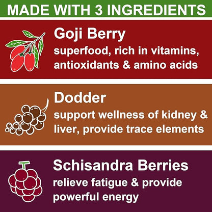 FullChea - Goji Berry Tea For Men, 30 Count X 6g - Premium Five Flavors Herbal Tea Combination - Schisandra Berries, Dodder, Wolfberry - Support Kidney Health & Boost Energy