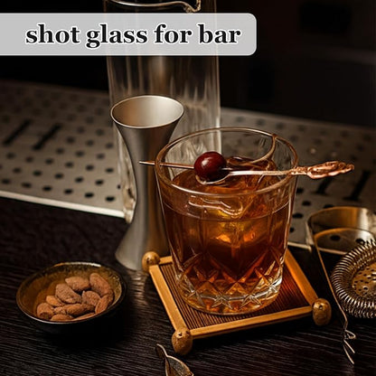 Ruckae 12 Pack 1.5 OZ Shot Glasses Set with Tray Crystal Shot Glass Bulk Clear Cone Shot Glasses for Vodka Tequila Whiskey Liquor