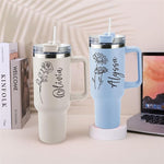 Load image into Gallery viewer, ThermoThrill Ships Next Day, Personalized 40 Oz Tumbler with Handle and Straw Custom Tumbler with Text Stainless Steel Mug Birthday Gifts for Women