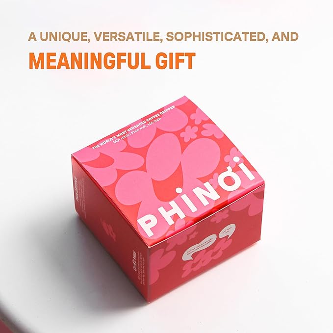 [Holiday Gift] Vietnamese Phin Filter, Plastic Reusable Pour Over Coffee Dripper, Single Cup Coffee Filter with Flower Design for Manual Brewing, Gift for Christmas Thankgiving (Orange)