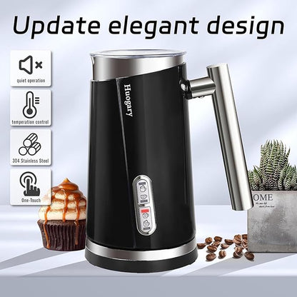 Huogary Milk Frother, 4 in 1 Electric Milk Steamer, Automatic Hot & Cold Foam Maker, Milk Warmer for Coffee, Latte, Cappuccino, Macchiato, 120V