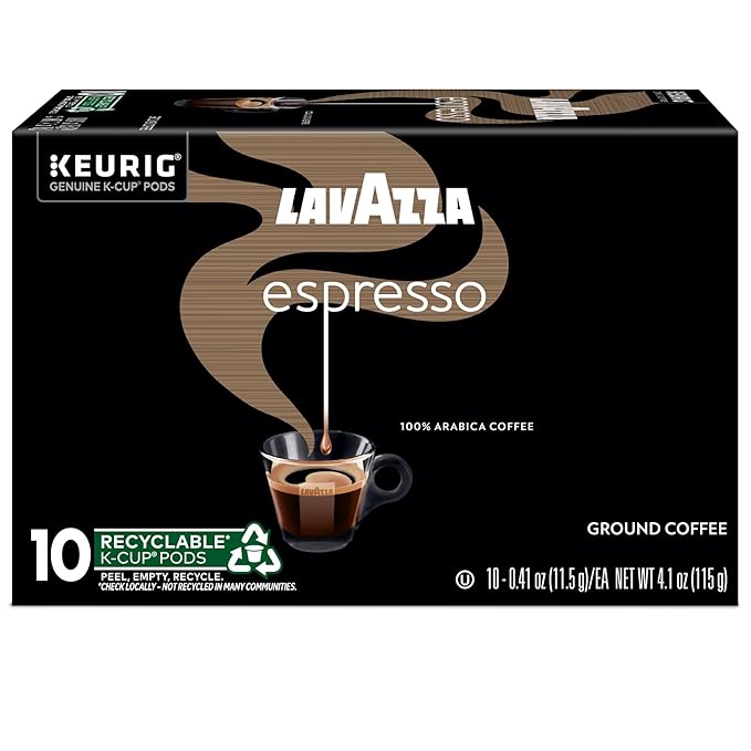 Lavazza Espresso, Single-Serve Keurig K-Cup Pods, Medium Roast Coffee, 60-Count Box (6 Packs of 10)