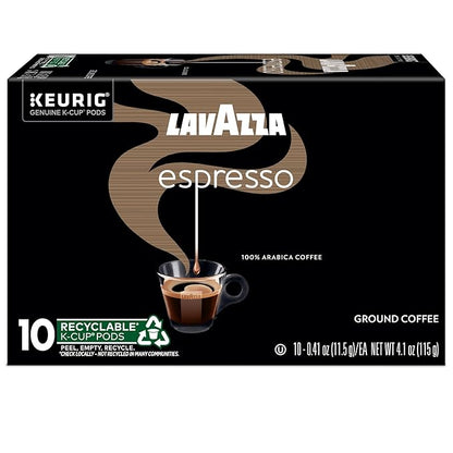 Lavazza Espresso, Single-Serve Keurig K-Cup Pods, Medium Roast Coffee, 60-Count Box (6 Packs of 10)