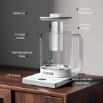 Load image into Gallery viewer, Electric Tea Kettle with Infuser, 1.5L Glass Water Boiler with Temperature Control, 24H Keep Warm &amp; Auto Shut-Off, White