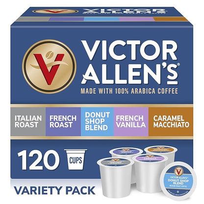 Victor Allen's Coffee Variety Pack, 120 Count, Single Serve Coffee Pods for Keurig K-Cup Brewers