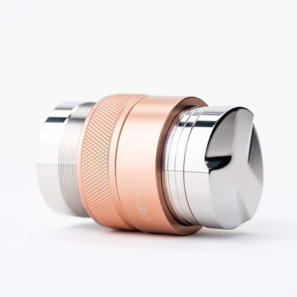 Crema Coffee Products 45.5mm Hand Tamper & Coffee Distributor V2 | Compatible with Flair Pro and Pro 2 Portafilter | Double-Sided, Adjustable Depth Tool|Made with Durable 304 Stainless Steel|Rose Gold