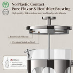 Load image into Gallery viewer, Veken French Press Coffee Maker 34oz 1 L, Heat Resistant Thickened Borosilicate Glass, No Plastic Touching Cafe, Stainless Steel Brewer,Cold Brew Cafetera Teapot for Kitchen Travel Camping,Dark Pewter