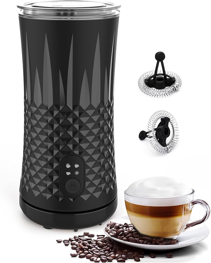 Electric Milk Frother and Steamer - Hot & Cold Milk Foamer with Auto Shut-Off - Quick and Effortless Frothing - 8oz/240ml Milk Warmer for Coffee, Latte, Cappuccino, Hot Chocolates