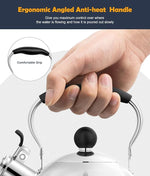 Load image into Gallery viewer, Tea Kettle, 2 Quart Stainless Steel Whistling Tea Kettle, Stovetop Whistling Teakettle Tea Pots for Stove Top with Ergonomic Folding Handle, Small Teapot, Water boiler for Tea, Coffee (Silver)