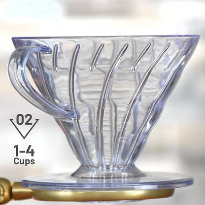 DailyRest V 02 60° Cone Plastic Coffee Dripper, 1-4 Cups, Pour Over Coffee Maker, Reusable Coffee Filter Cup, Slow Brewing Accessories for Home, Cafe, Restaurants