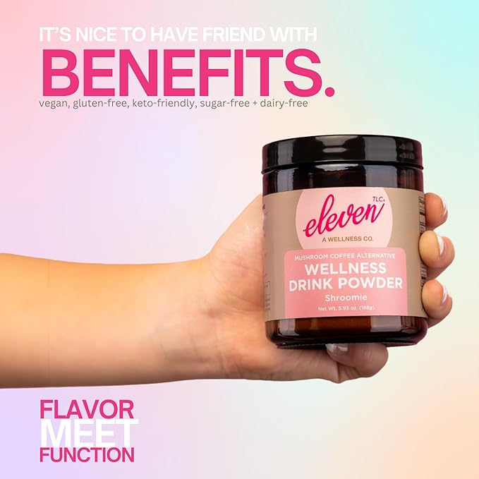 Eleven TLC, Shroomie Master Mind Coffee Substitute, Caffeine-Free Energy, 8 Mushrooms + Superfoods, Developed by MD, Non-Reactive Glass Jar