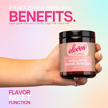 Eleven TLC, Shroomie Master Mind Coffee Substitute, Caffeine-Free Energy, 8 Mushrooms + Superfoods, Developed by MD, Non-Reactive Glass Jar