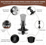 Load image into Gallery viewer, Y-Step 51mm Espresso Tamper Set with 30lb Calibrated Spring Loaded, Espresso Accessories Kit with Coffee Tamper Tool, Coffee Stirrer, Tamper Mat, Spray Bottle, Barista Hand Tamper for Espresso Machine