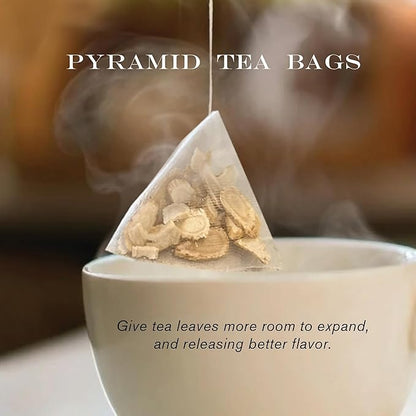 Zen Ginseng Tea 30 ct Triangle Teabags. American Ginseng Tea 花旗参三角茶包 Boosts Body Energy, Immunity and Stamina.