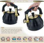 Load image into Gallery viewer, Stainless Steel Tea Kettle for Stove Top Teakettles Stovetop Whistling with Heat Proof Ergonomic Handle 2.5 Quart