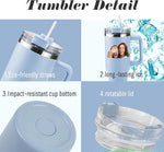 Load image into Gallery viewer, ThermoThrill Ships Next Day, Personalized 40 Oz Tumbler with Handle and Straw Custom Tumbler with Text Stainless Steel Mug Birthday Gifts for Women