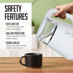 Load image into Gallery viewer, OVENTE Electric Kettle with 5 Temperature Control Presets, LED Digital Display, 5Hr Keep Warm Function, Auto Shut-Off and Boil Dry Protection, 1500W BPA Free Glass Water Heater and Boiler, White KD95W
