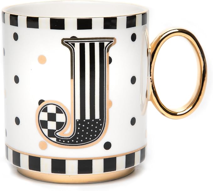 MACKENZIE-CHILDS My Mug, Decorative Ceramic Coffee Mug with Handle, J