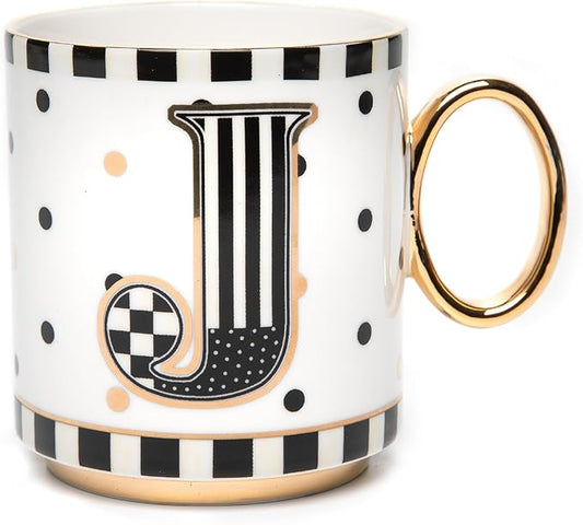 MACKENZIE-CHILDS My Mug, Decorative Ceramic Coffee Mug with Handle, J