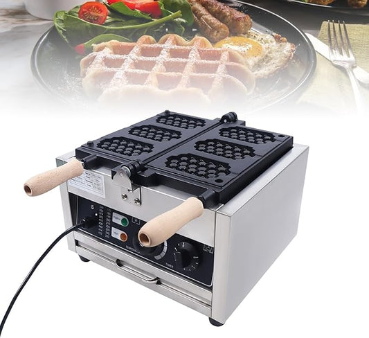 Electric Waffle Maker Machine 1500W 110V Nonstick Electric Honeycomb Waffle Pop Maker, Commercial Stainless Steel Waffle Maker for Restaurant Bakeries Snack Bar Home