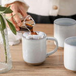 Load image into Gallery viewer, HASENSE Coffee Mugs, 12 OZ Coffee Cups Ceramic Set of 4 with Handle and Speckled Patterns for Man Woman, Vintage Stoneware Porcelain Coffee Cups Set for Tea, Cocoa, Milk, Latte and Cappuccino - White