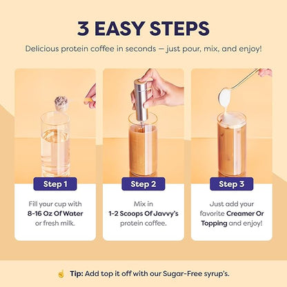 Cookie Dough Protein Iced Coffee - Premium Whey Protein & Instant Iced Coffees - 100% Natural Cold Brew Coffee - Zero Artificial Flavors & Sweeteners, 80 mg Caffeine Per Serving, 20 Servings