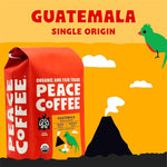 Load image into Gallery viewer, Peace Coffee Guatemala Single Origin Coffee | 20 oz Whole Bean Dark Roast | Organic Fair Trade | Rich, Chocolatey Flavor | Shade Grown, Fresh Roasted