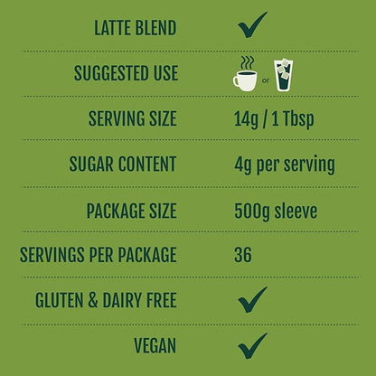 Two Leaves and a Bud Nice Matcha Latte Blend (36 Servings), Japanese Matcha Green Tea Powder, 1 Resealable Bag, 1.1lb (500g)