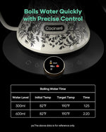 Load image into Gallery viewer, Cocinare FLOW M6 Pro Electric Gooseneck Kettle with Color-Changing Design, ±0.5℉ Temperature Control for Pour-over Coffee &amp; Tea, Stainless Steel Interior, Quick Heating for Boiling Water (Jungle)