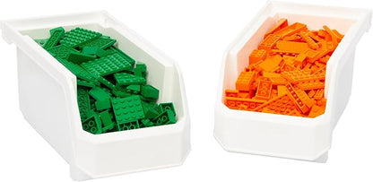 Plastic Containers for Organizing and Storage Bins for Closet, Kitchen, Office, Garage or Pantry Organization, Stackable Bins, Medium (11" x 5" x 5.5"), 8-Pack, White