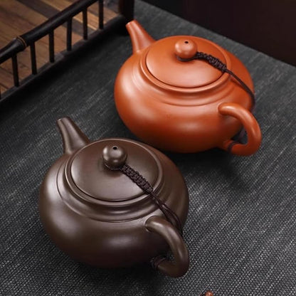 Yixing Purple Clay Tea Pot, Chinese Handmade Xishi Teapot, Pottery Zisha Sand Mud Kungfu Tea Set Kettle 14oz Zini