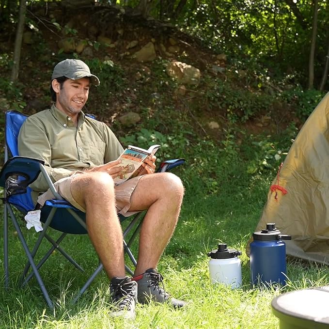 Sursip One Gallon Insulated Water Jug wtih Straw,128 Oz Large Sports Water Bottle Stainless Steel Thermos Hot & Cold Drinks for Travel, Hiking, Camping 1 Gallon Jug (Grey)